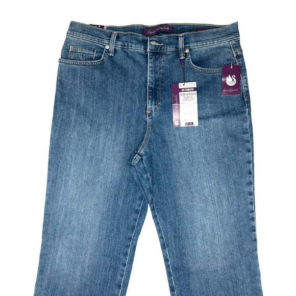 Gloria Vanderbilt Amanda Petite Tapered Leg Size 14 Short Slimming Classic Jeans - Picture 9 of 13